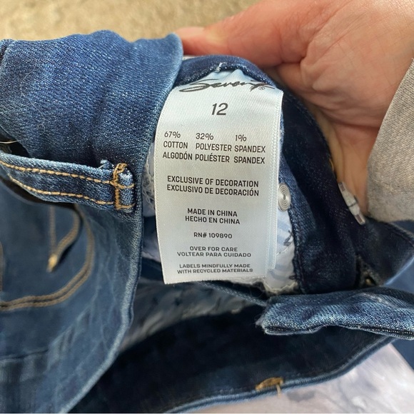 Seven7 Tummyless High Rise Skinny Jeans Dark Wash: 12 - Picture 9 of 12